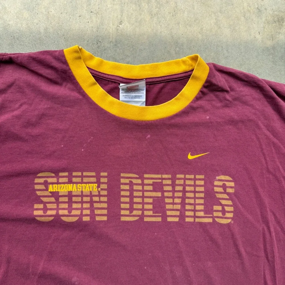 Vintage Nike Arizona State Sun Devils T-Shirt XXL Maroon Gold ASU NCAA Tee
